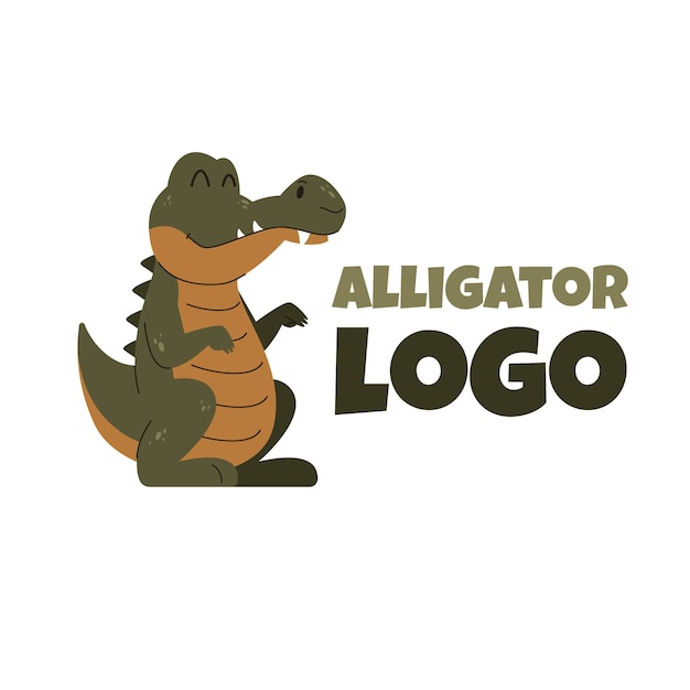 Free Vector hand drawn alligator logo design