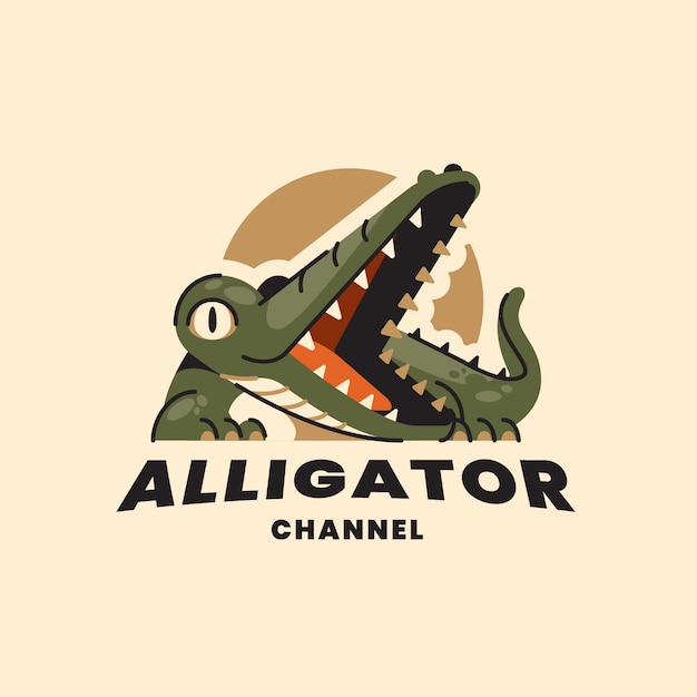 Free vector hand drawn alligator logo design