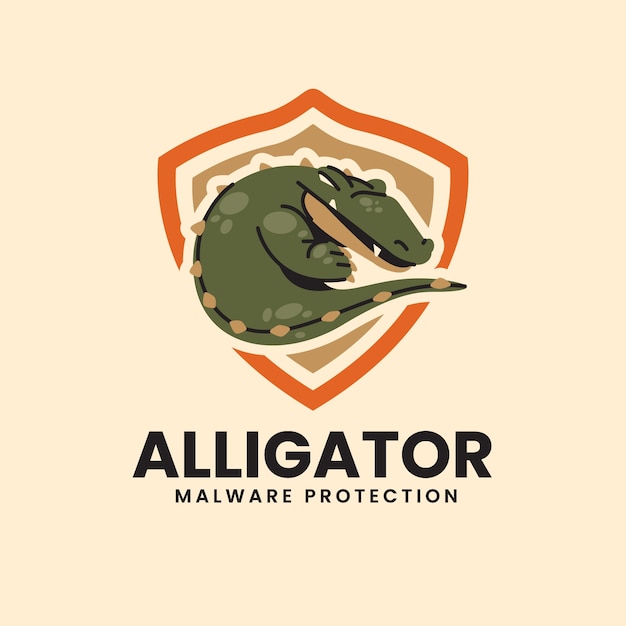 Free vector hand drawn alligator logo design