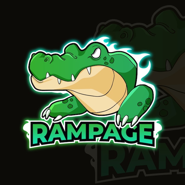 Hand drawn alligator logo template