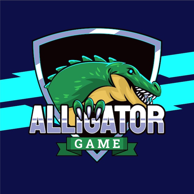 Free Vector hand drawn alligator  logo