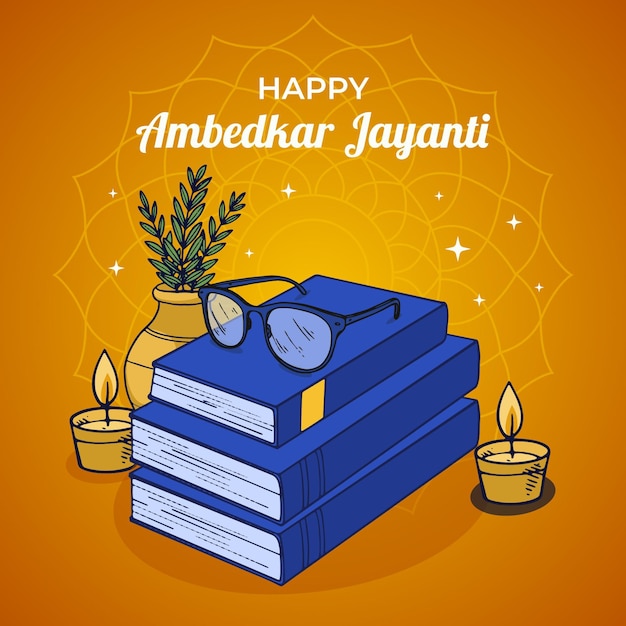 Free Vector hand drawn ambedkar jayanti illustration