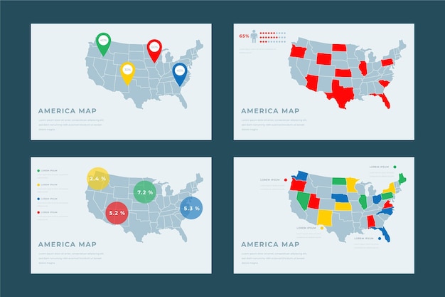 Free vector hand-drawn america map infographic