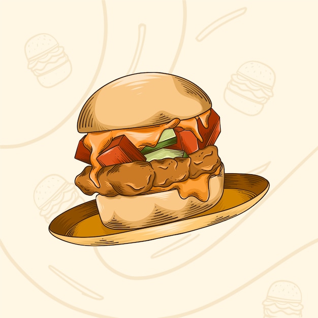 Free vector hand drawn american cuisine illustration