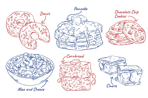 Free Vector hand drawn american cuisine