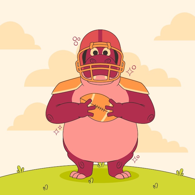 Free Vector hand drawn american football cartoon illustration