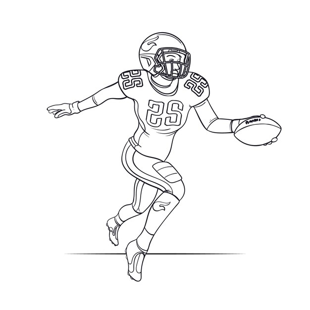 Hand drawn american football  illustration