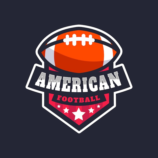 Hand drawn american football logo template