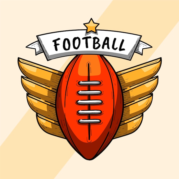 Hand drawn american football logo template