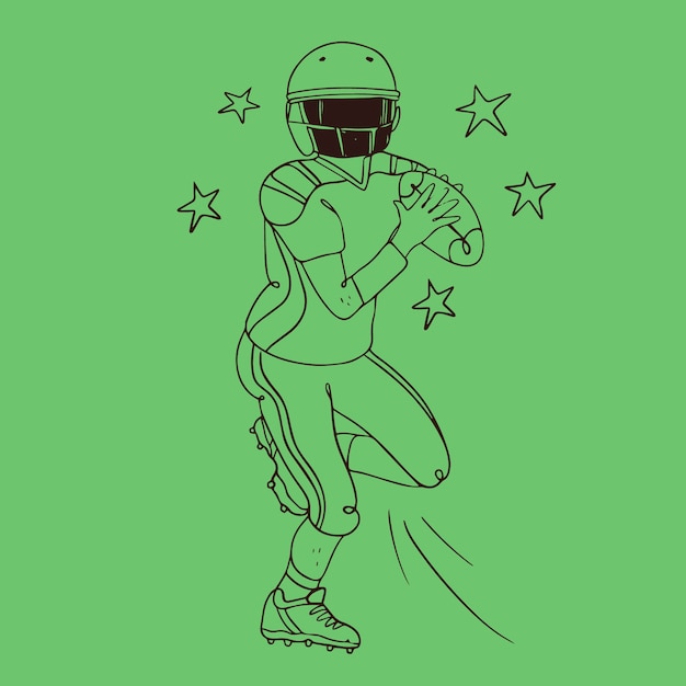 Free vector hand drawn american football outline illustration