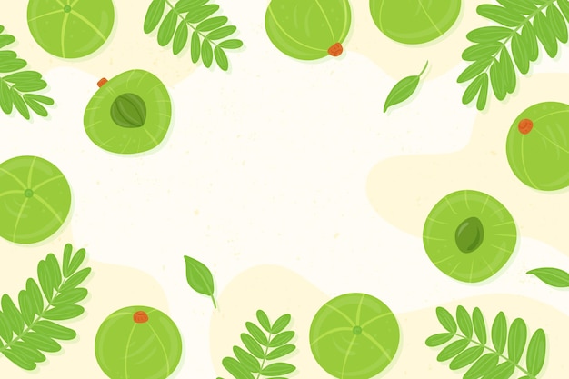 Hand drawn amla fruit background