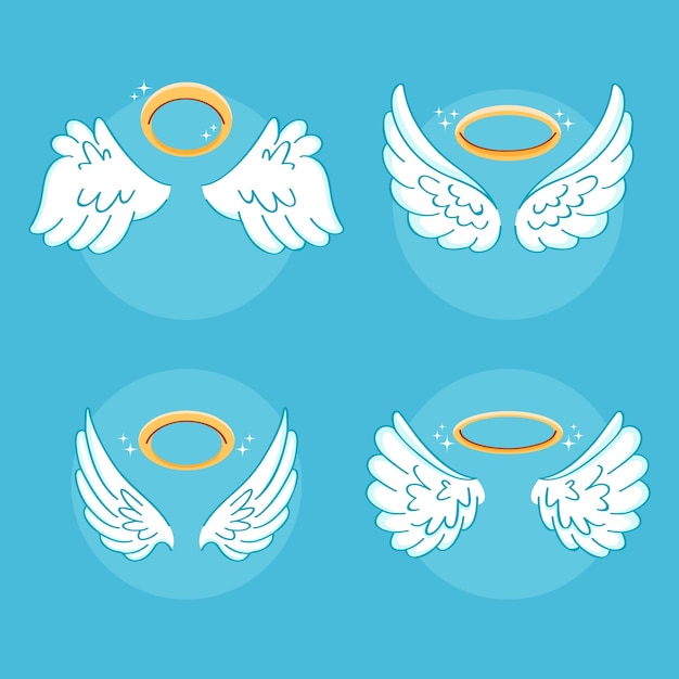 Free vector hand drawn angel halo element collection