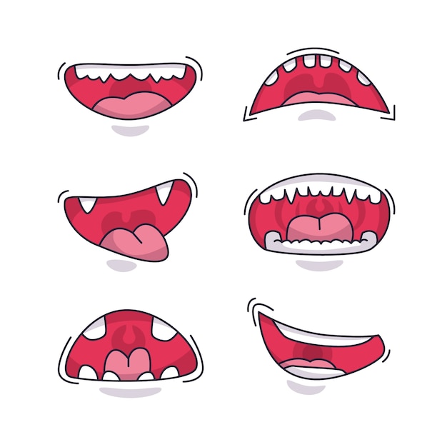 Free Vector hand drawn angry mouth cartoon illustration