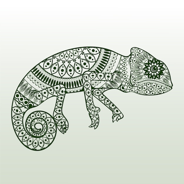 Hand drawn animal mandala illustration