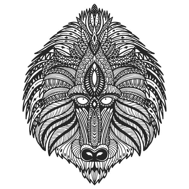 Free vector hand drawn animal mandala illustration