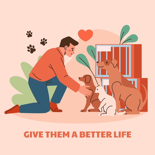 Free Vector hand drawn animal rescue illustration