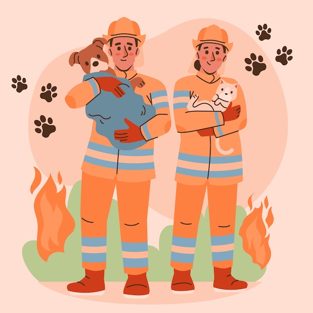 Hand drawn animal rescue illustration