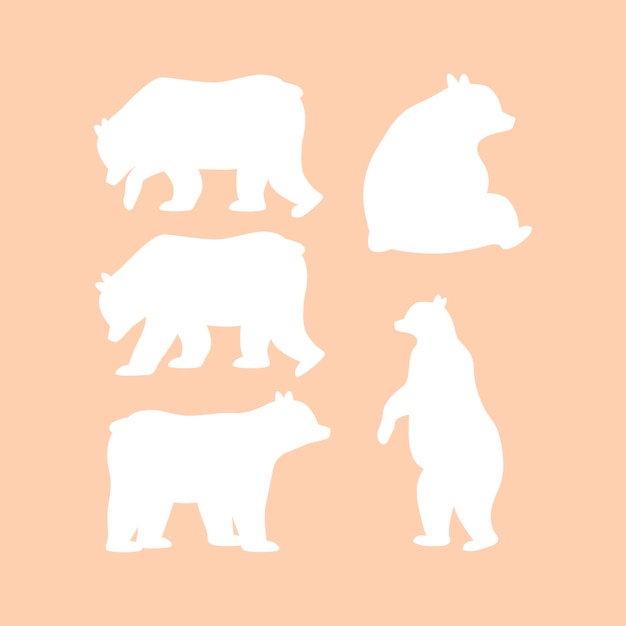 Hand drawn animal silhouette illustration