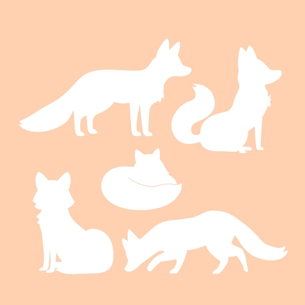 Free Vector hand drawn animal silhouette illustration