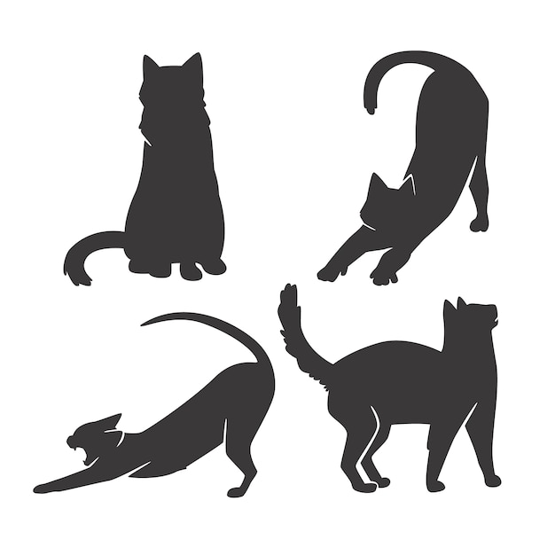 Hand drawn animal silhouette illustration