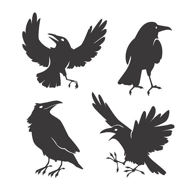 Free Vector hand drawn animal silhouette illustration