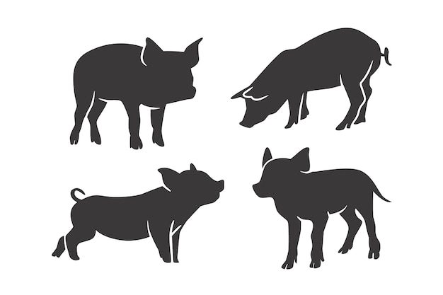 Hand drawn animal silhouette illustration