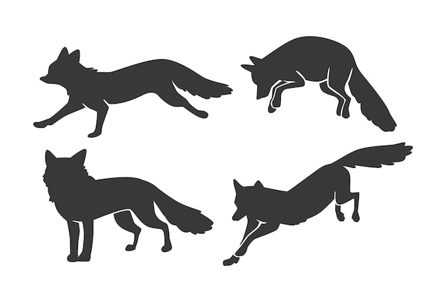 Free Vector hand drawn animal silhouette illustration