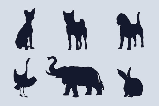 Free vector hand drawn animal silhouette