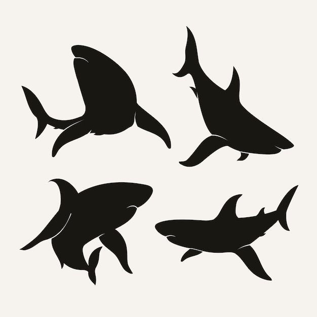 Free Vector hand drawn animals silhouette illustration