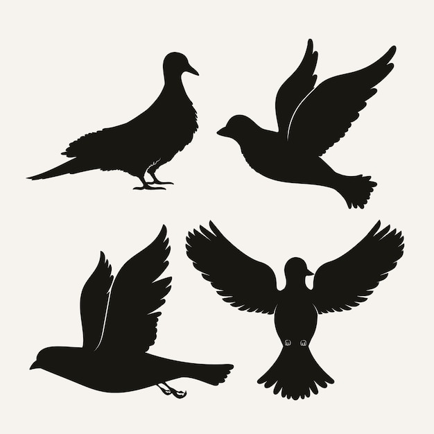 Free Vector hand drawn animals silhouette illustration