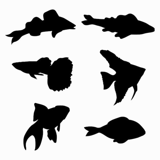 Free vector hand drawn animals silhouette illustration