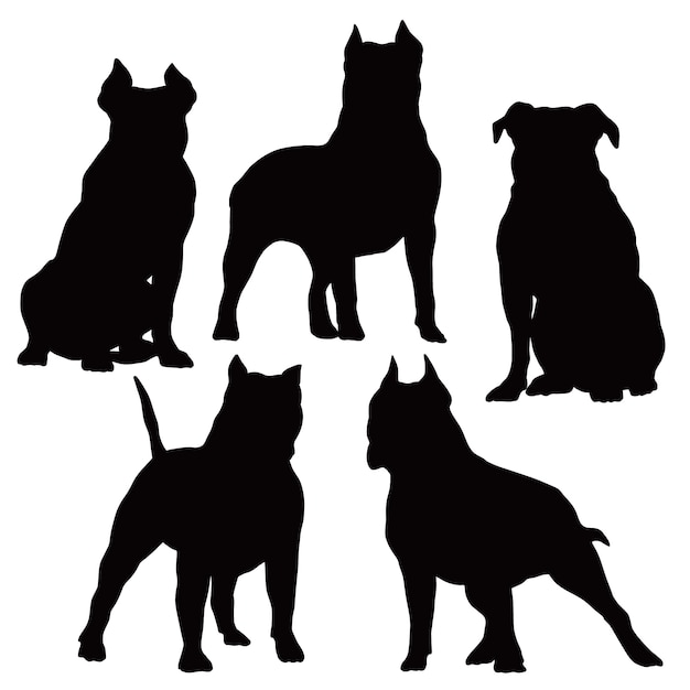 Hand drawn animals silhouette set illustration