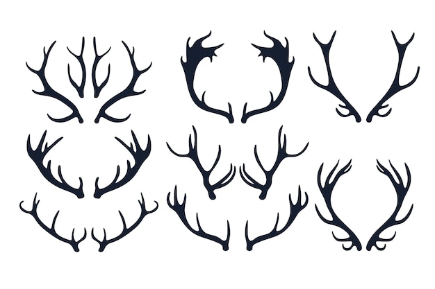 Free Vector hand drawn antler silhouette