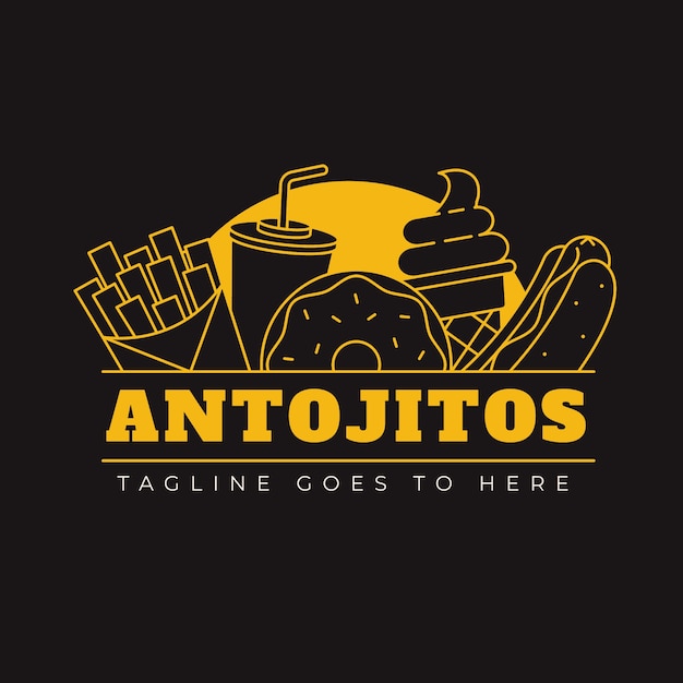 Free Vector hand drawn antojitos logo design