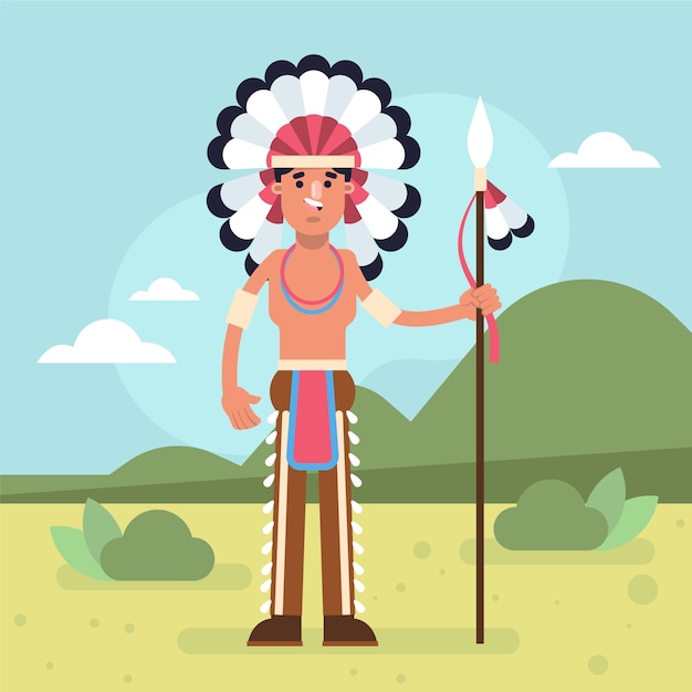 Free Vector hand drawn apache illustration