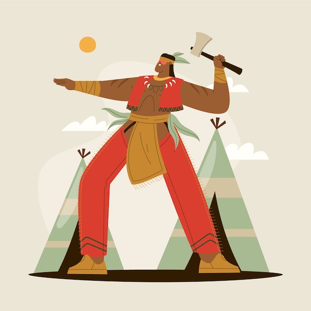 Free Vector hand drawn apache illustration