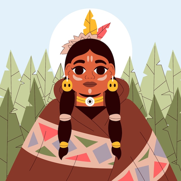 Free Vector hand drawn apache illustration