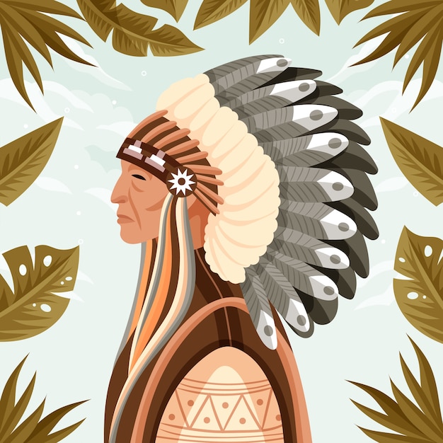 Free Vector hand drawn apache illustration