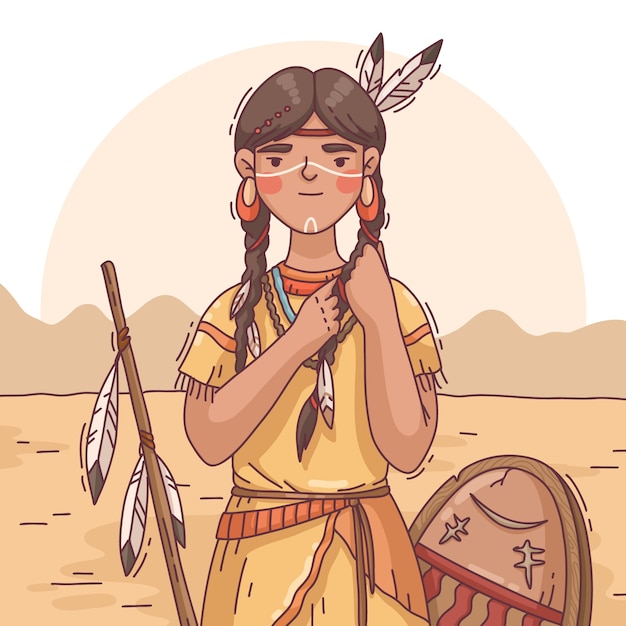 Hand drawn apache illustration