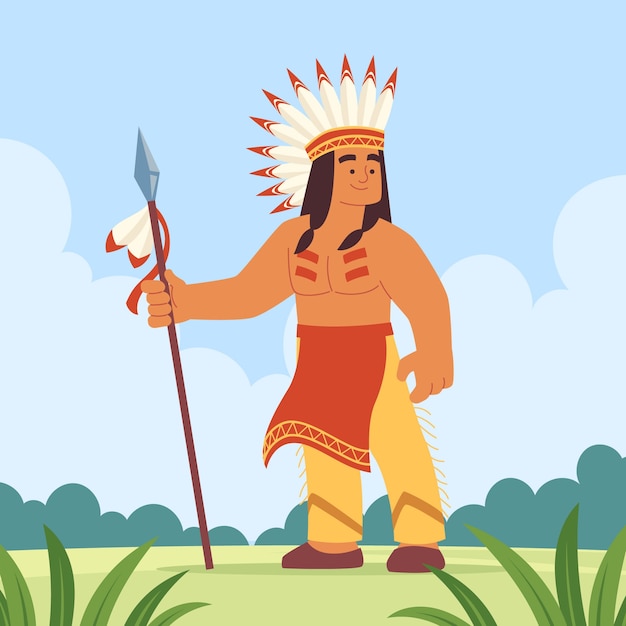 Free Vector hand drawn apache illustration