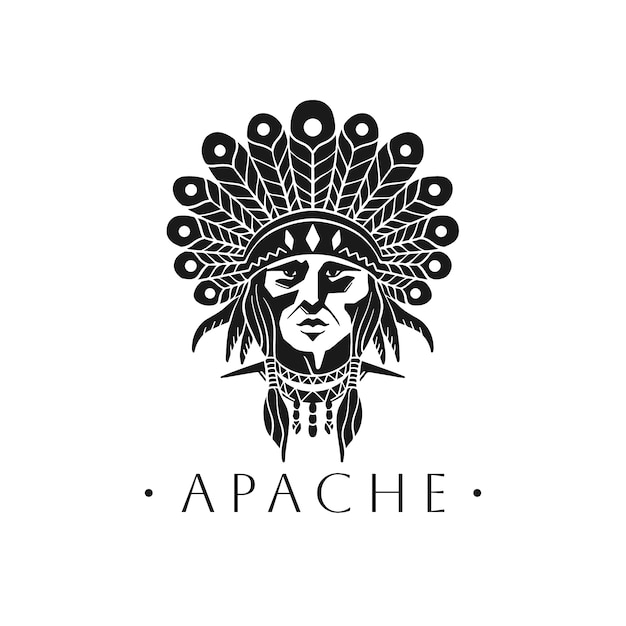 Free Vector hand drawn apache logo design template