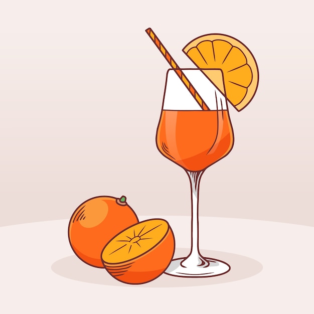 Free vector hand drawn aperol spritz illustration