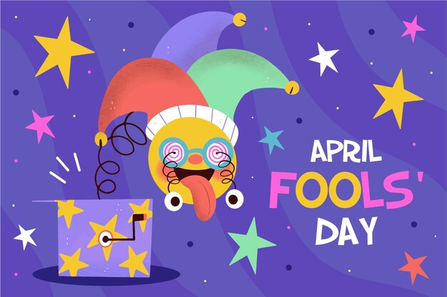 Hand drawn april fools' day illustration