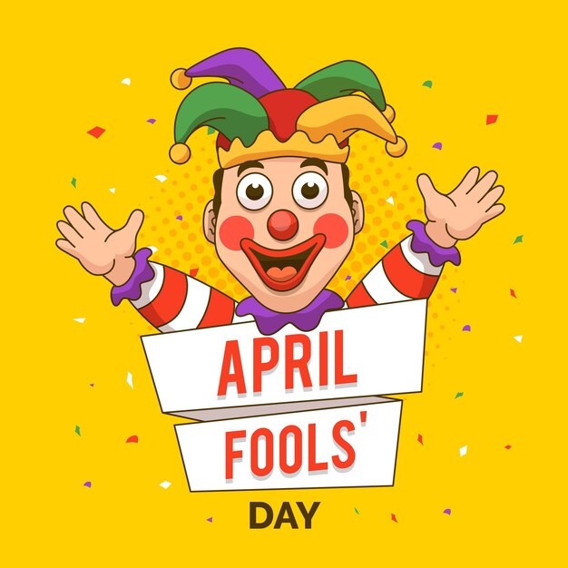 Hand drawn april fools' day illustration