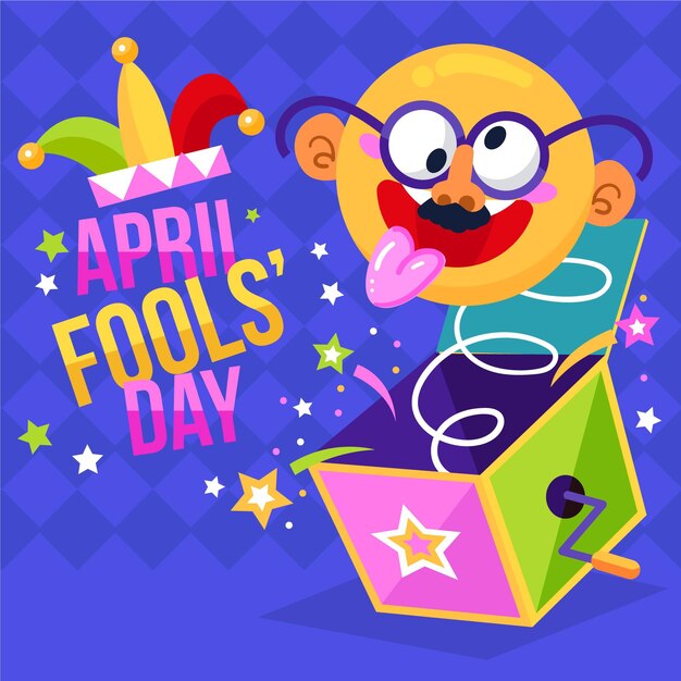 Hand drawn april fools' day illustration