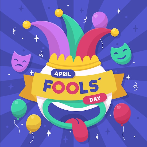 Hand drawn april fools' day illustration