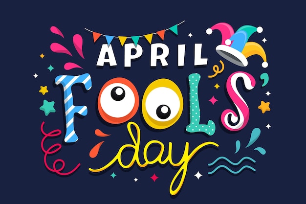 Hand drawn april fools' day lettering