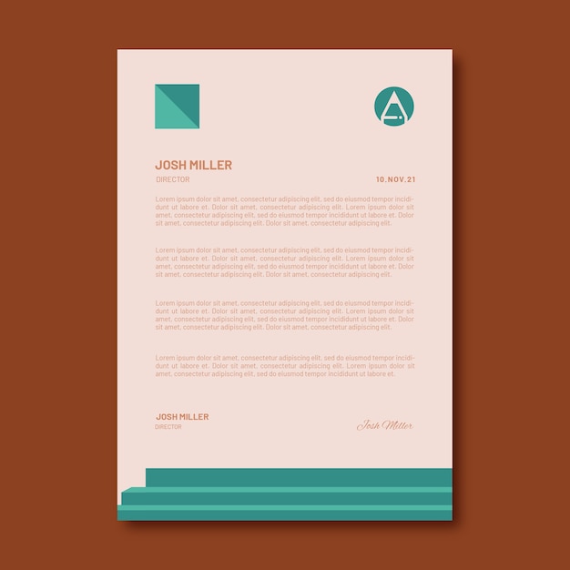 Hand drawn architect letterhead template