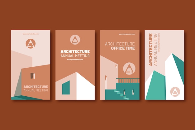 Free Vector hand drawn architect template instagram stories