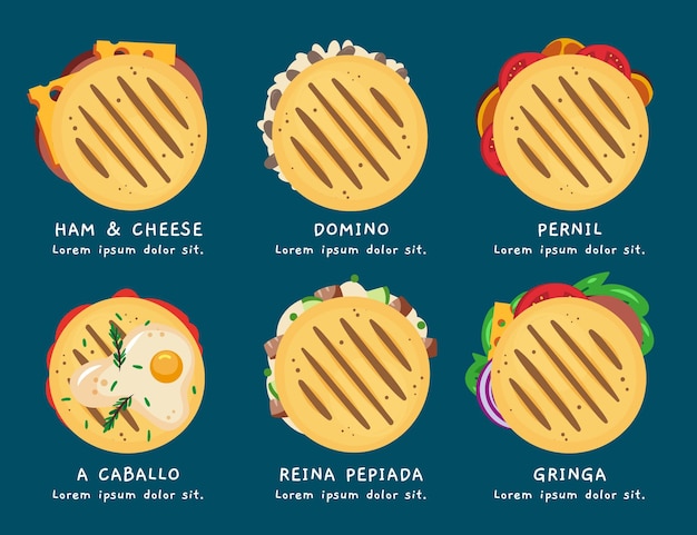 Free Vector hand drawn arepas top view